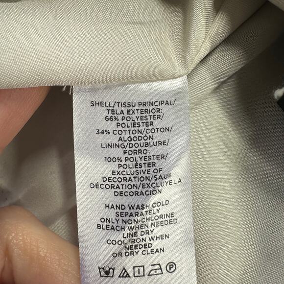 Ann Taylor Dress Womens 10 Black White Fringe Tweed Flare Plaid New Classic Work - Picture 5 of 12